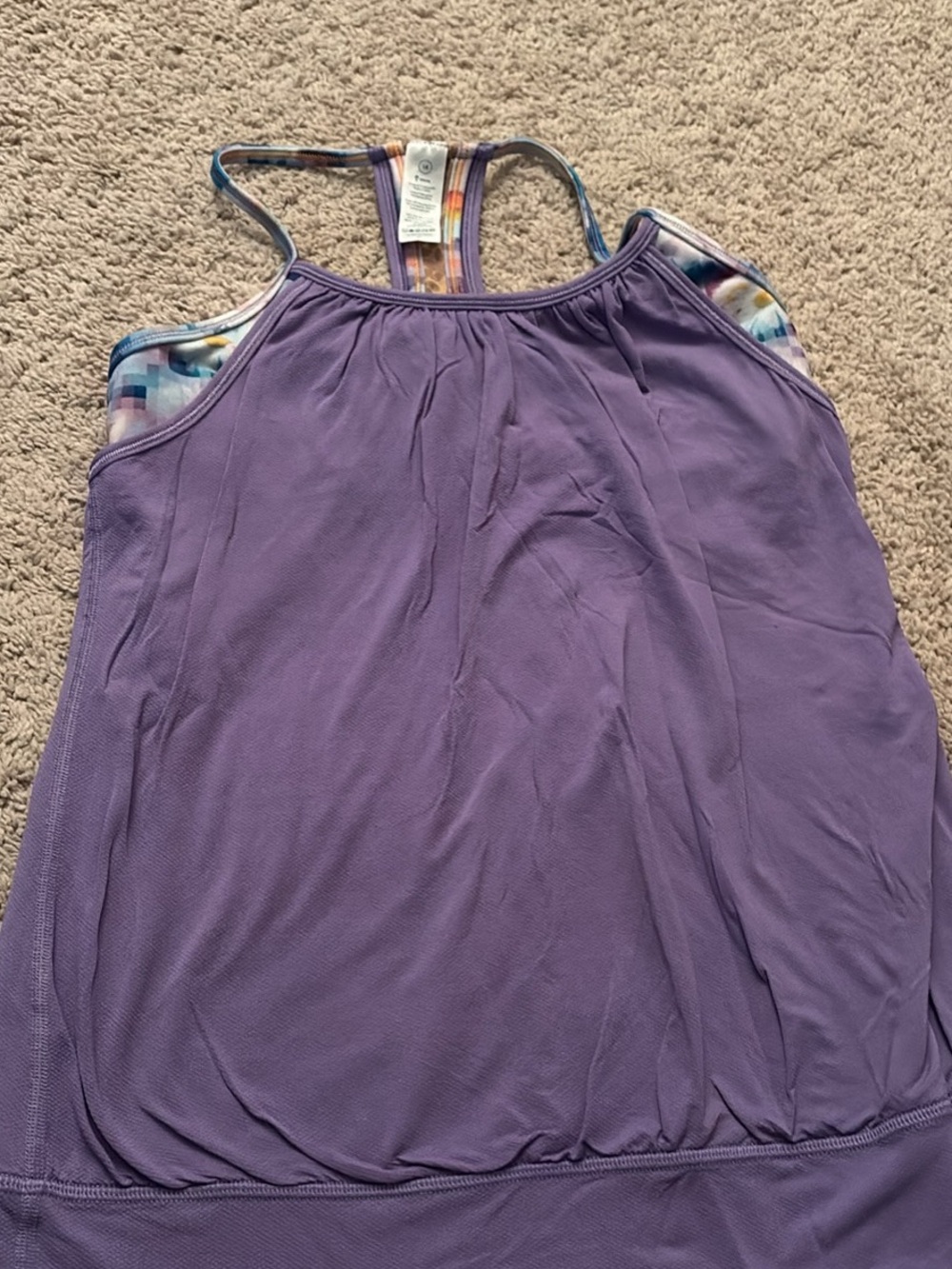 Ivivva Lavender Racerback Tank with Multicolor Printed Trim